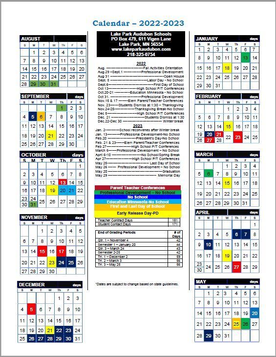 LPA 2022-23 District Calendar